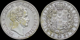 GERMAN STATES / PRUSSIA: 1 Thaler (1829 A) in silver (0,750). Head of Friedrich Wilhelm III facing right on obverse. Crowned arms within chain on reve...