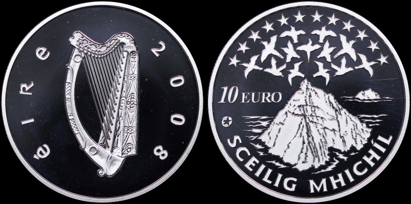 IRELAND REPUBLIC: 10 Euro (2008) in silver (0,925) commemorating the Skellig Mic...