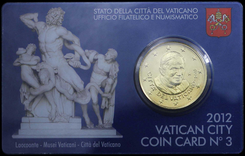 VATICAN CITY: 50 Cent (2012 R) in Nordic Gold. Bust of Pope Benedict XVI facing ...