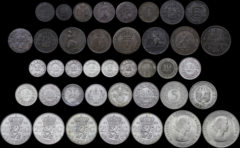 Mixed lot of 40 coins from different European countries, specifically from Alban...