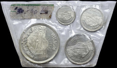 EGYPT: Proof coin set of 4 coins (1964) in silver (0,720) composed of 5, 10, 25 & 50 Piastres commemorating the Diversion of the Nile. Inside official...