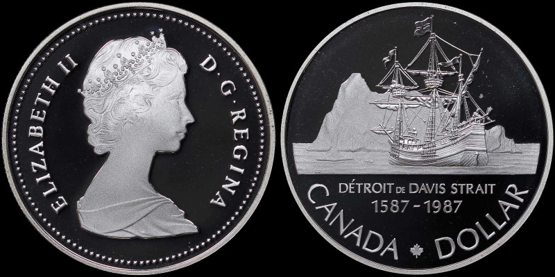 CANADA: 1 Dollar (1987) in silver (0,500) commemorating the 400th anniversary of...