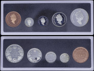CANADA: Proof coin set (1998) of 5 coins commemorating the 90th Anniversary since the opening of the Mint. Composed of 1 Cent in copper plated silver ...