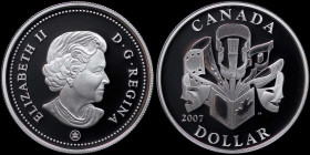 CANADA: 1 Dollar (2007) in silver (0,925) commemorating the Celebration of the Arts. Bust of Queen Elizabeth II facing right on obverse. Book, TV set,...