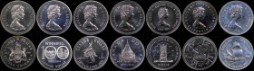 CANADA: Lot of 7 coins in silver (0,500) composed of 1 Dollar (1971), 1 Dollar (1974), 1 Dollar (1975), 1 Dollar (1976), 1 Dollar (1977), 1 Dollar (19...