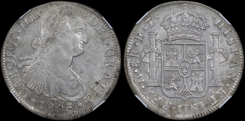 MEXICO: 8 Reales (1803Mo FT) in silver (0,896). Armored bust of Charles IIII fac...