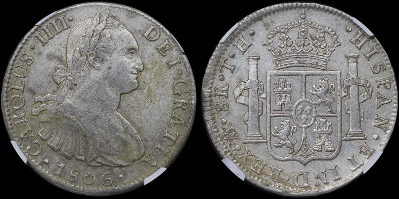 MEXICO: 8 Reales (1806Mo TH) in silver (0,896). Armored bust of Charles IIII fac...