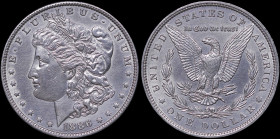 USA: 1 Dollar (1886) in silver (0,900). Head of Liberty facing left and legend "E.PLURIBUS.UNUM" on obverse. American eagle and legend "UNITED STATES ...