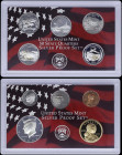USA: Silver proof set (2006 S) of 10 coins. Five different Quarters honoring Nevada, Nebraska, Colorado, North Dakota and South Dakota in silver (0,90...