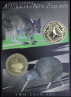 OCEANIAN COUNTRIES: Two-coin set (2005) composed of 1 Dollar (AUSTRALIA) and 1 Dollar (NEW ZEALAND). Inside official blister with no "07172". (KM 835+...