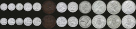 OCEANIAN COINS: Lot of 12 coins composed of 1 Florin (1941) (New Zealand) and 1 Penny (1932), Threepence (1923), Threepence (1936), Threepence (1951),...