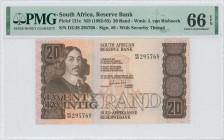 SOUTH AFRICA: 20 Rand (ND 1982-85) in brown on multicolor unpt. Jan van Riebeeck at left and building in unpt at center on face. S/N: "D2/48 295768". ...