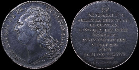 FRANCE: Commemorative medal in low composition silver for the Reign of Louis XVI, part of the metallic series of the Kings of France. Head of Louis XV...