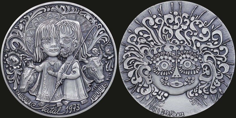 PORTUGAL: Silver medal by the Portuguese sculptor and engraver of medals Vasco B...