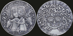 PORTUGAL: Silver medal by the Portuguese sculptor and engraver of medals Vasco Berardo (1973). A pair of shepherds with a horse and a bull on obverse....