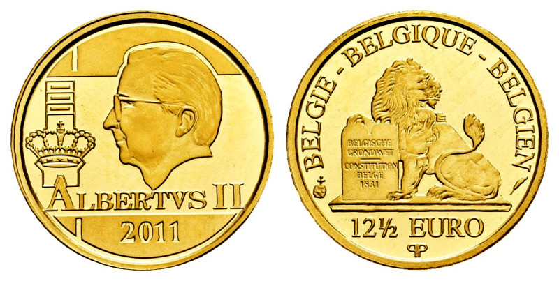 Belgium. Albert II. 12 1/2 euros. 2011. (Km-316). (Fried-461). Au. 1,24 g. Tirad...