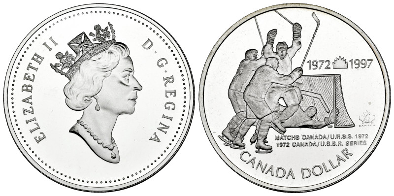 Canada. Elizabeth II. 1 dollar. 1997. (Km-282). Ag. 25,18 g. 25th anniversary Hi...