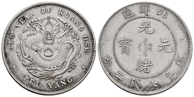 China. Kuang-hsü. 1 dollar. Year 34 (1908). Chihili (Pei Yang). (Km-Y73.3). (L&M...