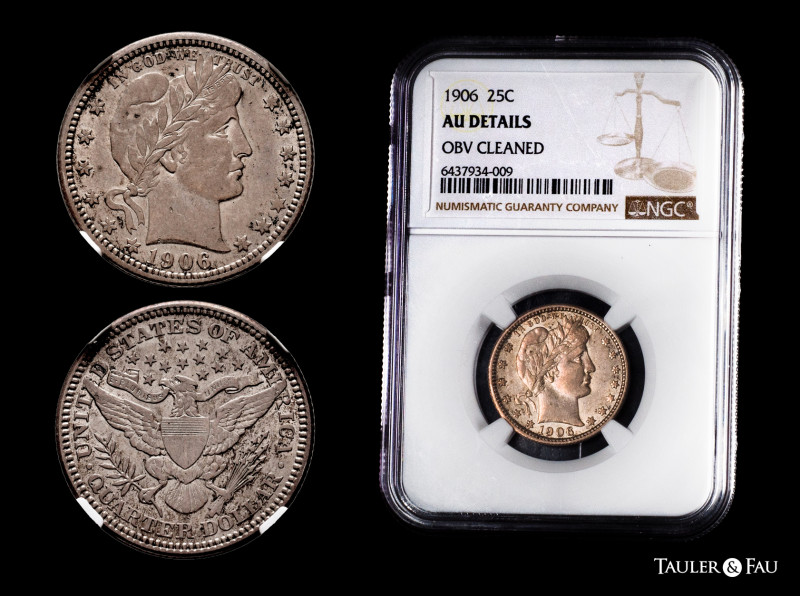 United States. 1/4 dollar. 1906. Philadelphia. (Km-114). Ag. Slabbed by NGC as A...