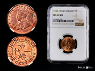 Hong Kong. George V. 1 cent. 1933. London. (Km-17). Ae. Original luster. Slabbed by NGC as MS 62 RB. NGC-MS. Est...30,00. 

Spanish Description: Hon...