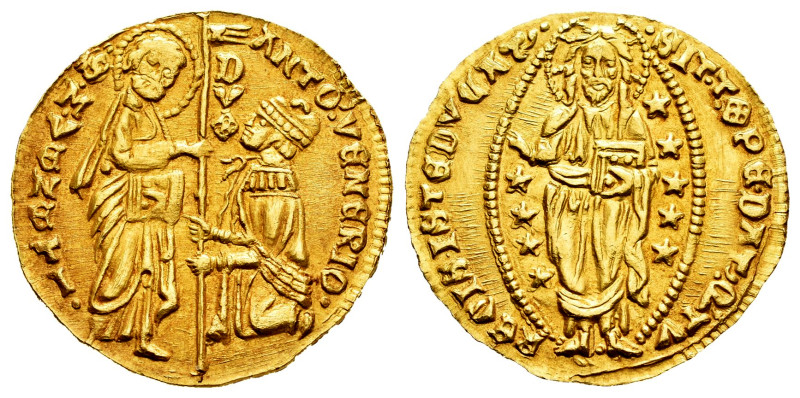 Italy. Venice. Antonio Venier (1382-1400). 1 Ducato. (Fr-1229). (Paolucci-1). Au...