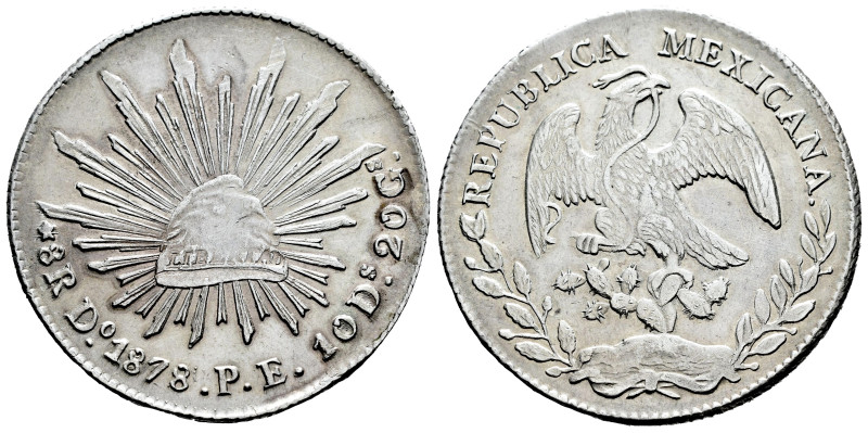 Mexico. 8 reales. 1878. Durango. PE. (Km-377.4). Ag. 27,20 g. Hairline on revers...