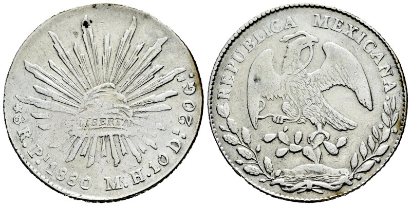 Mexico. 8 reales. 1880/70. San Luis of Potosí. MH. (Km-377.12). Ag. 27,06 g. Cle...