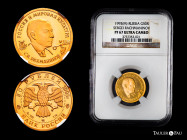 Russia. 50 roubles. 1993 (M). "Sergei Rachmaninov". (Km-Y453). Au. 8,63 g. Slabbed by NGC as PF 67 Ultra Cameo. PROOF. Est...450,00. 

Spanish Descr...