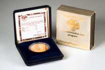 Russia. 100 roubles. 1993. "Sergei Rachmaninov and Peter Tchaikovsky". (Km-Y454). Au. 17,42 g. In a box and with offical certificate. Mintage: 5.700. ...