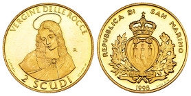 San Marino. 2 Scudi. 1998. (Km-418). Au. 6,47 g. PROOF. Est...300,00. 

Spanish Description: San Marino. 2 Scudi. 1998. (Km-418). Au. 6,47 g. PROOF....