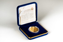 San Marino. 5 scudi. 1998. R. (Km-412). (Fried-73). Au. 16,96 g. In a box and with offical certificate. PROOF. Est...800,00. 

Spanish Description: ...