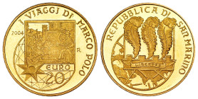 San Marino. 20 euros. 2004. (Km-465). Au. 6,44 g. PROOF. Est...300,00. 

Spanish Description: San Marino. 20 euros. 2004. (Km-465). Au. 6,44 g. PROO...