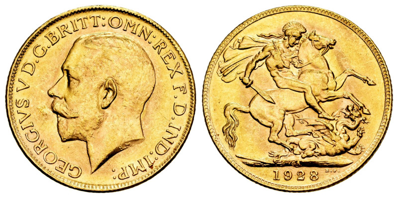 South Africa. George V. 1 sovereign. 1928. (Km-21). Au. 7,98 g. XF. Est...400,00...