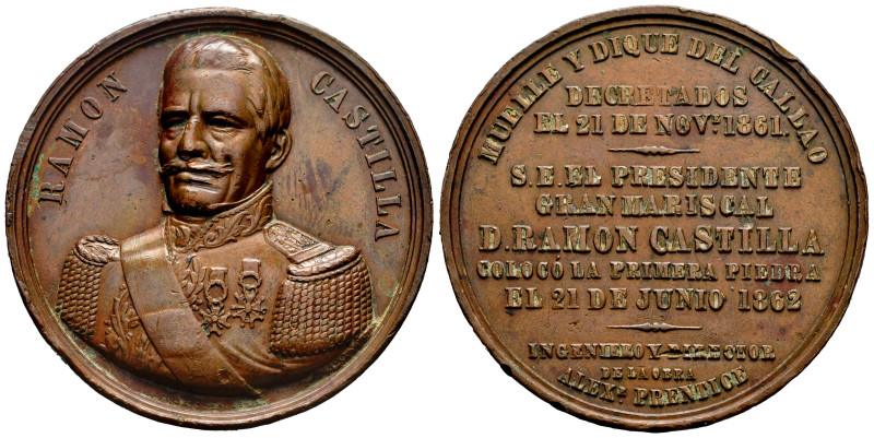 Peru. Medal. 1862. Lima. (Fonrobert-9193). (Zapata-862.04). Anv.: RAMON CASTILLA...