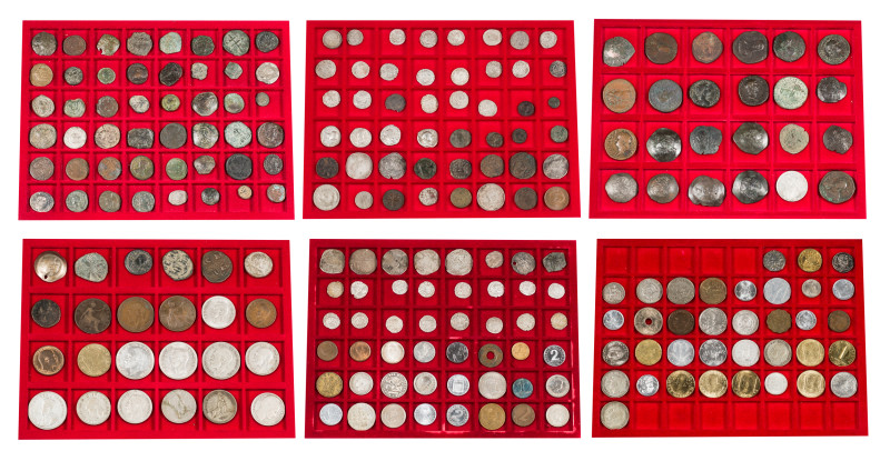 Lot of 228 world coins from various monetary periods; Ancient World, Medieval an...