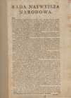 Uchwała Biletów Skarbowych przez Radę Najwyższą Narodową 1794 - HISTORYCZNY DOKUMENT