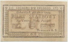 4 złote 1794 (1)(N) - znak zabezpieczający z krótką 4 - OKAZOWA