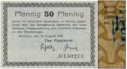 Danzig, 50 Pfennige 1914 - watermark 'spades' - PMG 64 - SCARCE