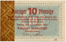 Danzig, 10 Pfennige 1923 - October - watermark 'ZIGZAG' -