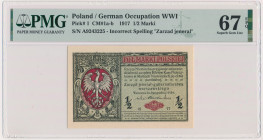 1/2 marki 1916 - Jenerał - A - PMG 67 EPQ 2-ga nota