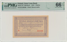 1 marka 1919 - PI - PMG 66 EPQ 2-ga nota