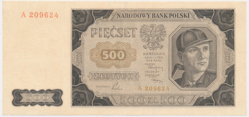 500 złotych 1948 - A - RZADKOŚĆ &nbsp;
Rzadki, powojenny banknot najrzadszej se...