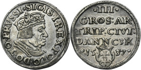Sigismund I the Old, 3 Groschen Danzig 1537 R1