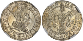 Stephen Batory, Groschen Danzig 1579 - NGC MS62 R2