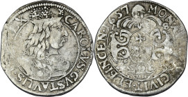 Elbing under Sweden, Karl X Gustav, 1/4 Thaler Elbing 1657 NH - RARE R4