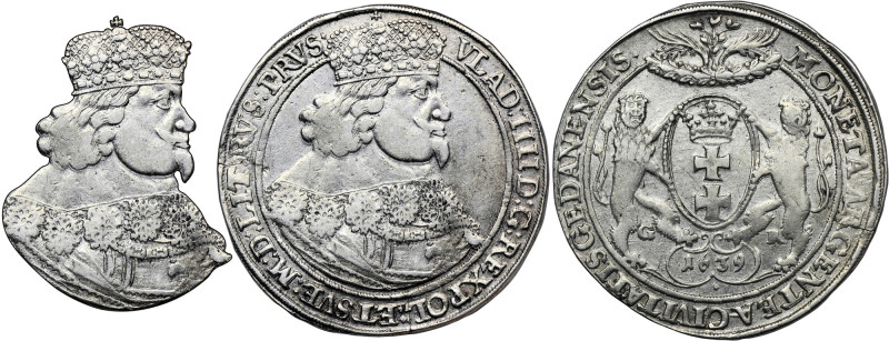 Ladislaus IV Vasa, Thaler Danzig 1639 GR - RARE, large bust Rzadki talar gdański...