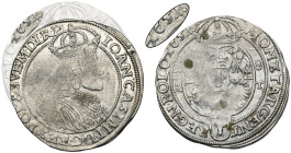 John II Casimir, 1/4 Thaler, Posen 1651 AT - VERY RARE, crowned bust R6