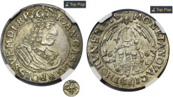 John II Casimir, 1/4 Thaler 1663 HDL - NGC MS64 - RARE MAX R5