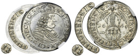 John II Casimir, 1/4 Thaler 1664 HDL - NGC MS62 - VERY RARE, error TIIRVNENSIS 2-ga nota R4