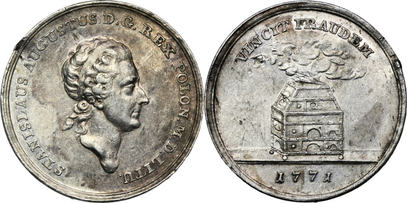 PROBE, Poniatowski, 1/2 Thaler 1771 - VERY RARE Bardzo rzadki PRÓBNY półtalar St...